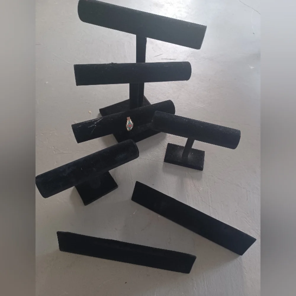Black Velvet Jewelry T-Bar and Bracelet Display Set - Brand